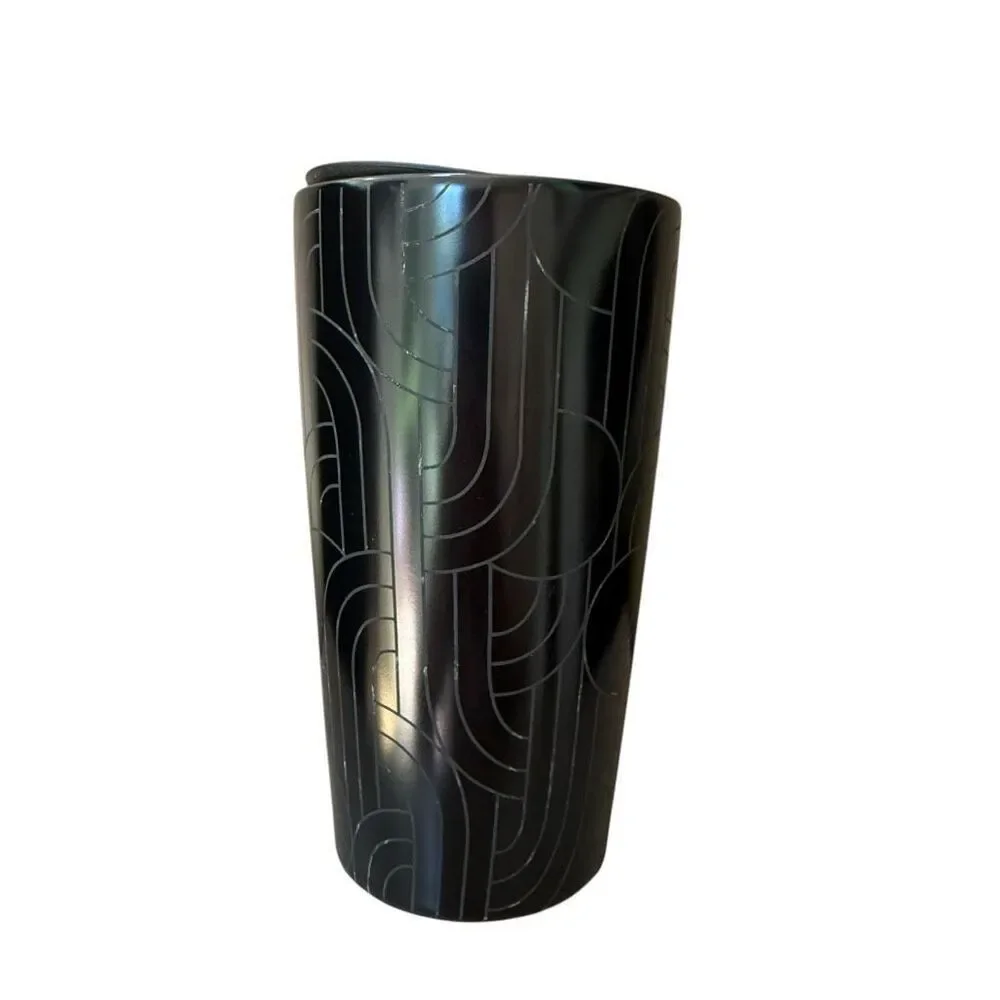 Starbucks 2020 12 oz. Ceramic Double Wall Tumbler etched Geometric Lines